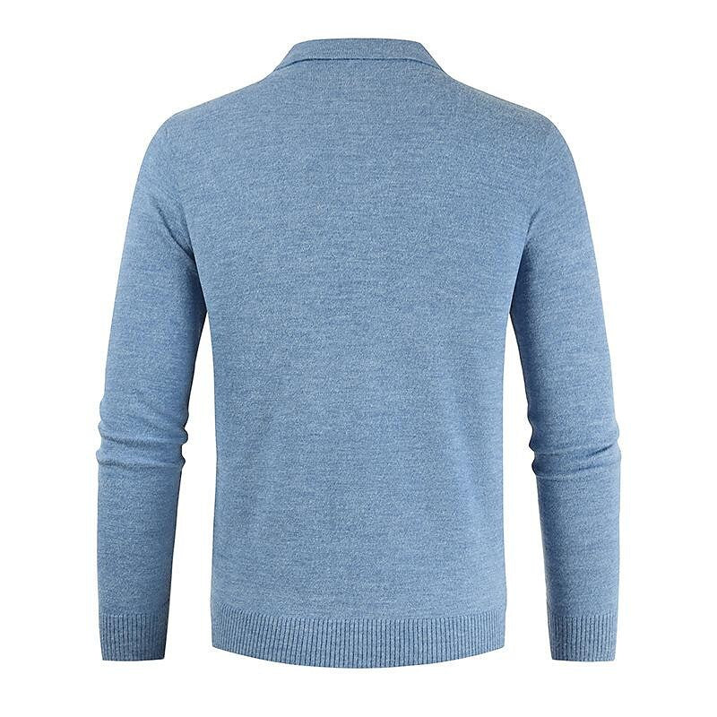 Pull homme en tricot uni à col revers