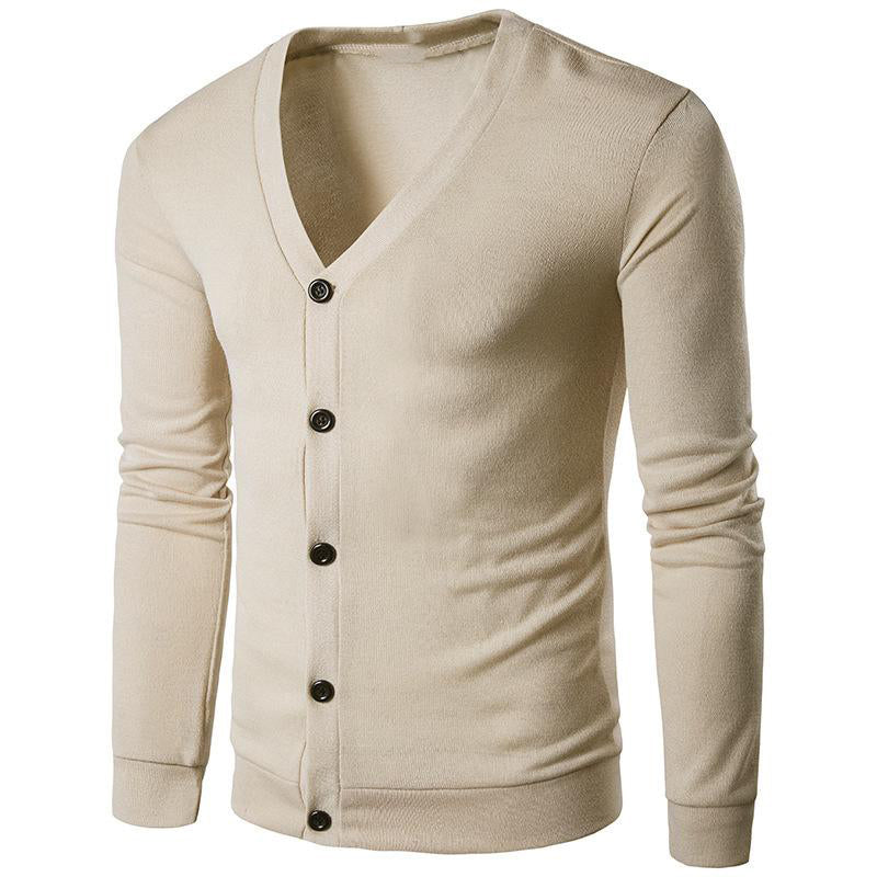 Cardigan en maille col V uni pour homme