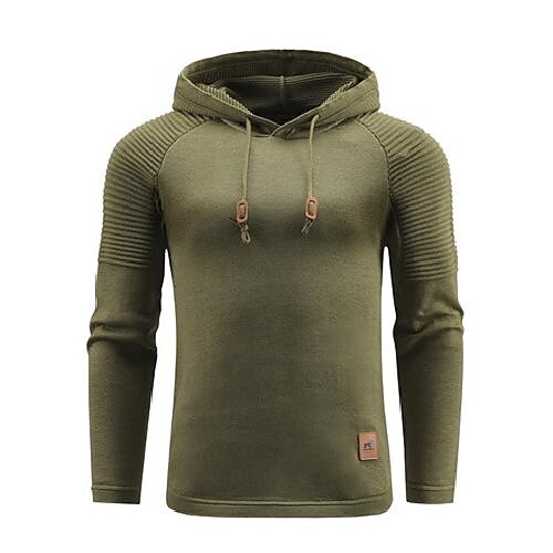 Herren Pullover Einfarbig Kapuzenpullover Basic Vintage-Stil Outdoor Alltag