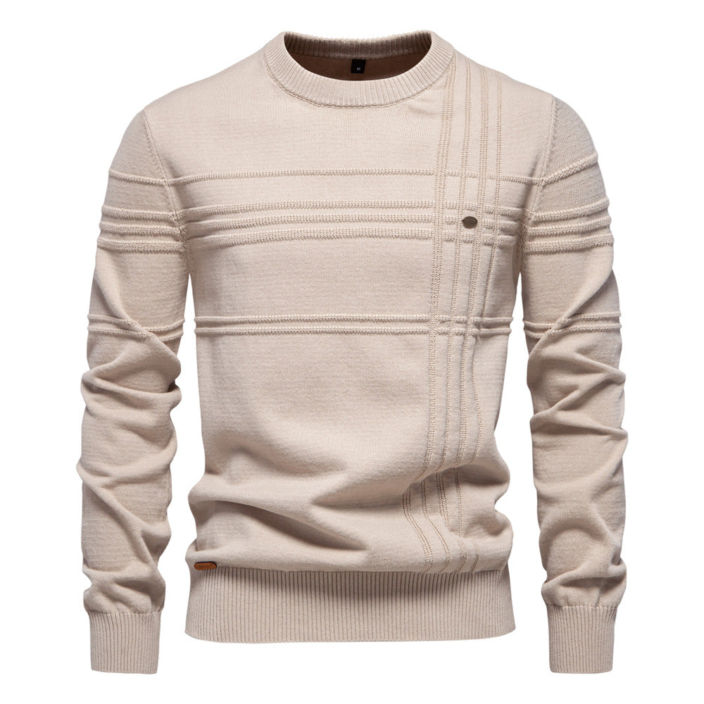 Pull ras du cou rayé pour homme