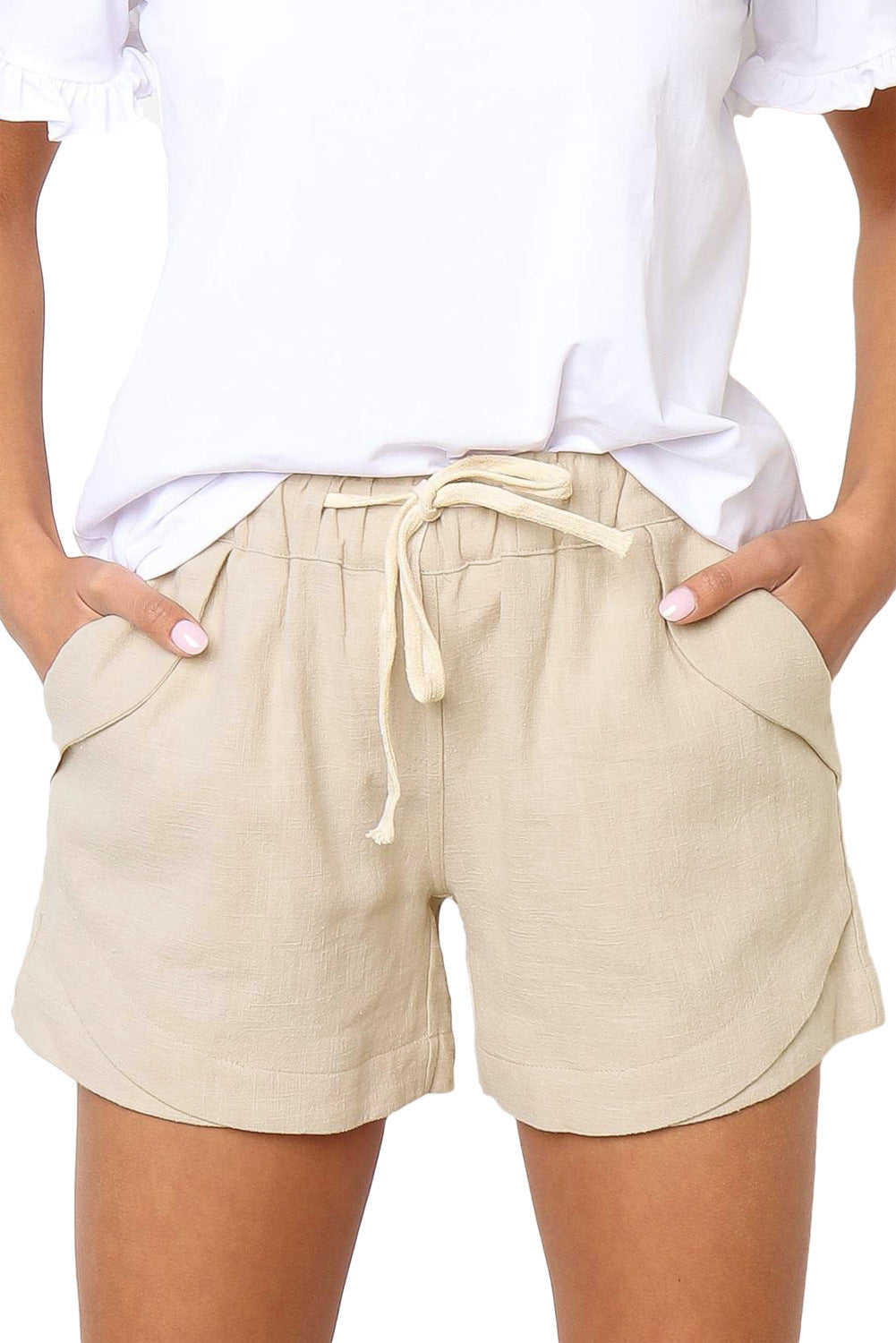 Locker geschnittene Damen-Shorts mit hoher Taille