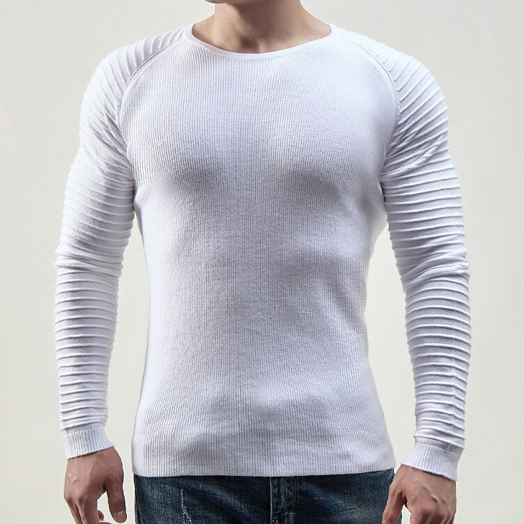 Pull décontracté pour homme à col rond et manches raglan